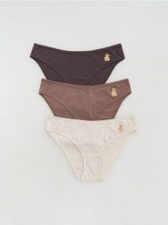 Bawełniane majtki typu figi 3 pack - fioletowy. Fioletowe figi Reserved, l, bez wzorów, z bawełny. Za 59.99 zł.