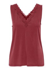 ONLY Top w kolorze bordowym rozmiar: M. Czerwone topy Only, m, bez wzorów, z koronki, bez kołnierzyka, bez ramiączek. Za 61.95 zł.