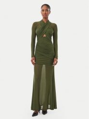 Bardot Sukienka wieczorowa Veria 59987DB Khaki Regular Fit. Brązowe sukienki Bardot, bez wzorów, z syntetyku, wizytowe, bez kołnierzyka, bez ramiączek. Za 729.99 zł.