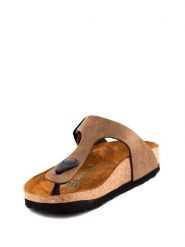 Comfortfusse Skórzane japonki w kolorze jasnobrązowym rozmiar: 40. Brązowe klapki Comfortfüße, bez wzorów, z otwartym noskiem, bez obcasa. Za 220.95 zł.