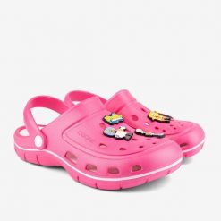 Damskie klapki Clogs Coqui 38, różowe. Czerwone klapki Coqui, bez wzorów, bez obcasa. Za 133.99 zł.