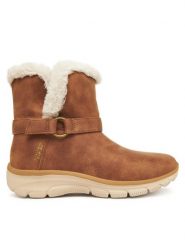 Skechers Botki Easy Going 168045/CSNT Brązowy. Brązowe botki Skechers, bez wzorów, ze skóry, bez obcasa, na płaskiej podeszwie, bez zapięcia. Za 379.99 zł.