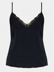 Morgan Top 241-ODIDI Granatowy Regular Fit. Niebieskie topy Morgan, bez wzorów, z syntetyku, bez kołnierzyka, bez ramiączek. Za 89.99 zł.