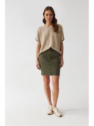 TATUUM Spódnica dżinsowa "Merana" w kolorze khaki rozmiar: 40. Brązowe spódnice Tatuum, na co dzień, bez wzorów, z bawełny, mini, proste. Za 144.58 zł.