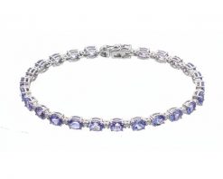 Bransoletka z białego złota z brylantami i tanzanitami - próba 585. Białe bransoletki Apart, z brylantem, złote. Za 15,990.00 zł.