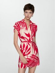 Mango Sukienka letnia Jarry 77000355 Czerwony Regular Fit. Czerwone sukienki Mango, na lato, s, bez wzorów, z wiskozy, bez kołnierzyka, bez ramiączek. Za 149.99 zł.
