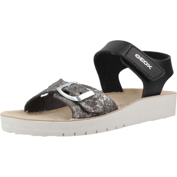 Sandały GEOX J SANDAL COSTAREI GI Czarny. Czarne sandały Geox, bez wzorów, z syntetyku, bez obcasa, bez zapięcia. Za 159.99 zł.