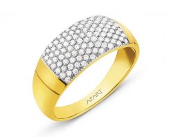 Pierścionek z żółtego złota z brylantami - 0,40 ct - próba 585. Żółte pierścionki Apart, z brylantem, złote. Za 6,490.00 zł.