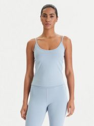 Guess Top V6RP14 KD952 Niebieski Slim Fit. Niebieskie topy Guess, l, z aplikacjami, z syntetyku, bez kołnierzyka, bez ramiączek. Za 199.99 zł.