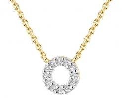 Naszyjnik z żółtego złota z diamentami - koło - 0,02 ct - próba 375. Żółte naszyjniki Apart, z diamentem, złote. Za 1,259.00 zł.