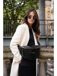 Maison héritage PARIS Skórzana saszetka "Rachel Croco" w kolorze czarnym - 34 x 17 cm rozmiar: onesize. Czarne torby na ramię Maison héritage PARIS, bez wzorów, z materiału, sportowe, przez ramię, bez dodatków. Za 300.95 zł.