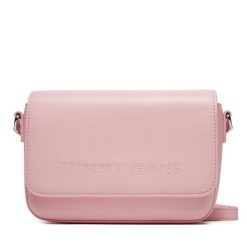 Torebka Tommy Jeans. Czerwone listonoszki Tommy Jeans, bez wzorów, z jeansu, bez dodatków. Za 229.99 zł.