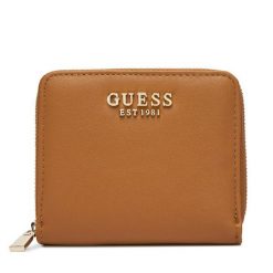 Mały Portfel Damski Guess. Brązowe portfele Guess, z aplikacjami. Za 219.99 zł.
