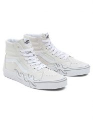 Vans Skórzane sneakersy "SK8-Hi Flame" w kolorze kremowym rozmiar: 45. Brązowe trampki Vans, bez wzorów, za kostkę, bez zapięcia. Za 109.52 zł.