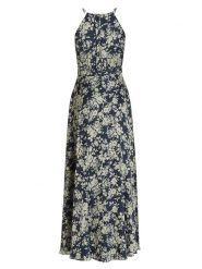 SWING Sukienka w kolorze granatowym rozmiar: 42. Niebieskie sukienki Swing, bez wzorów, bez kołnierzyka, bez ramiączek, maxi. Za 309.95 zł.