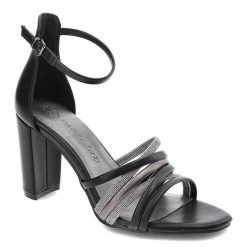 Czarne Sandały Marco Tozzi Eleganckie Buty Na Obcasie. Czarne sandały Marco Tozzi, bez wzorów, ze skóry ekologicznej, biznesowe, bez obcasa, na obcasie, bez zapięcia. Za 206.99 zł.