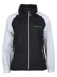 Peak Mountain Kurtka przeciwwiatrowa "Abrest" w kolorze czarno-białym rozmiar: XL. Białe kurtki sportowe Peak Mountain, xl, bez wzorów, z materiału, bez kaptura, outdoorowe. Za 162.11 zł.