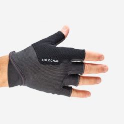 Rękawiczki Mitenki Ball Trap. Czarne rękawiczki SOLOGNAC, bez wzorów, z elastanu, sportowe. Za 49.99 zł.