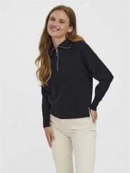 Vero Moda Sweter "Saba" w kolorze czarnym rozmiar: XL. Czarne swetry Vero Moda, xl, bez wzorów, ze splotem, bez ramiączek. Za 125.45 zł.