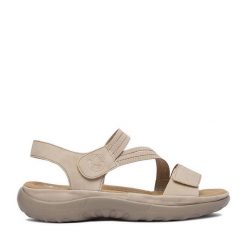 Sandały Rieker. Brązowe sandały Rieker, bez wzorów, bez obcasa, na płaskiej podeszwie, bez zapięcia. Za 319.99 zł.