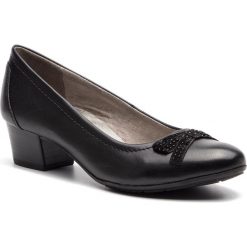 Półbuty JANA - 8-22309-22 Black Nappa 022. Czarne czółenka JANA, bez wzorów, z materiału, bez obcasa, na obcasie, bez zapięcia. W wyprzedaży za 139.00 zł.