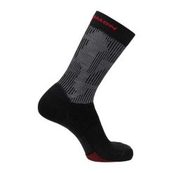 Skarpety Unisex Dla Dorosłych X Ultra Crew. Czarne skarpety Salomon, bez wzorów, z materiału. Za 57.99 zł.