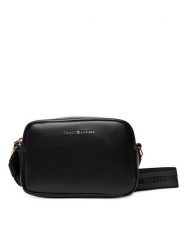 Tommy Hilfiger Torebka Th Logotape AW0AW17689 Czarny. Czarne listonoszki TOMMY HILFIGER, bez wzorów, ze skóry, bez dodatków. Za 429.99 zł.