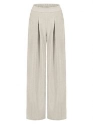 Sublevel Spodnie w kolorze kremowym rozmiar: M. Brązowe spodnie materiałowe Sublevel, m, bez wzorów, z materiału, z podwyższonym stanem. Za 130.81 zł.