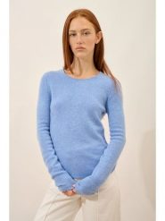 Just Cashmere Kaszmirowy sweter "Joyce" w kolorze błękitnym rozmiar: S. Niebieskie swetry Just Cashmere, s, bez wzorów, z kaszmiru, bez ramiączek. Za 434.99 zł.