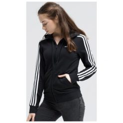 Adidas Bluza W E 3S Fz Hd , czarny, rozmiar XL. Czarne bluzy Adidas, s, bez wzorów, z bawełny, bez kaptura. Za 229.99 zł.