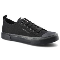 Czarne Trampki Cross Jeans Damskie Wygodne Półbuty. Czarne trampki Cross Jeans, bez wzorów, z gumy, bez zapięcia. Za 99.99 zł.