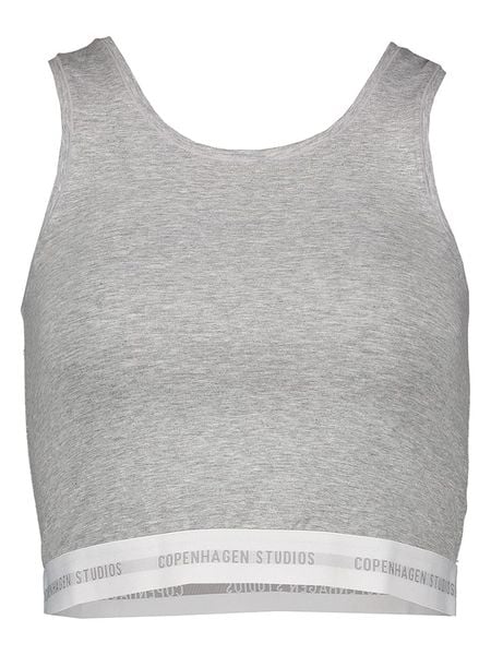 Copenhagen Studios Top w kolorze szarym rozmiar: M. Szare topy Copenhagen Studios, m, bez wzorów, bez kołnierzyka, bez ramiączek. Za 84.60 zł.