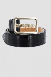 VALENTINO Czarny pasek damski lakierowany Around Plaque Buckle Belt, Rozmiar XS. Czarne paski Valentino by Mario Valentino, bez wzorów, z lakierowanej skóry. W wyprzedaży za 180.99 zł.