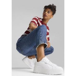 Damskie skórzane sneakersy Karmen II PUMA White Silver Metallic. Białe obuwie sportowe Puma, z materiału, bez zapięcia. Za 329.99 zł.