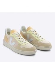 Veja Skórzane sneakersy "V 10" w kolorze beżowo-żółto-jasnoróżowym rozmiar: 41. Brązowe trampki Veja, bez wzorów, ze skóry, bez zapięcia. Za 346.99 zł.