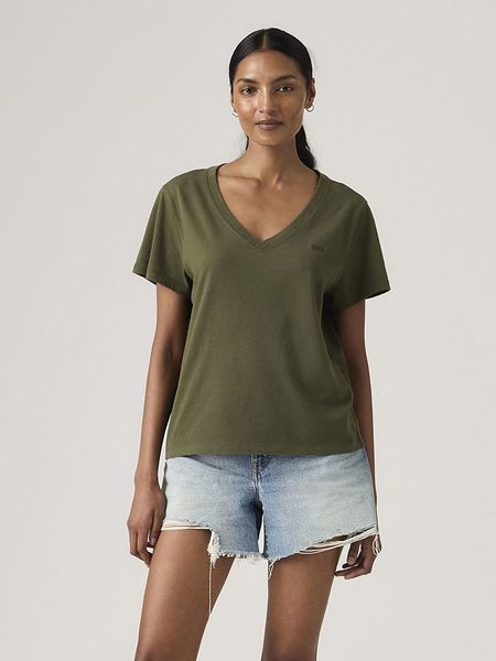 Levi's Koszulka "Favorite" w kolorze khaki rozmiar: M. Brązowe bluzki Levi's®, m, bez wzorów, z bawełny, bez kołnierzyka, bez ramiączek. Za 98.95 zł.
