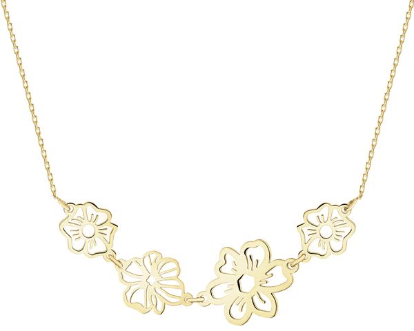 Naszyjnik srebrny - kwiaty. Szare naszyjniki Apart, pozłacane. Za 299.00 zł.