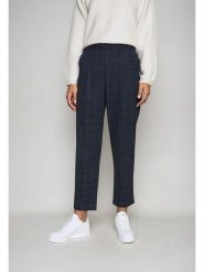 Monki Spodnie w kolorze granatowym rozmiar: 32. Niebieskie spodnie materiałowe Monki, bez wzorów, z materiału, z podwyższonym stanem. Za 43.37 zł.