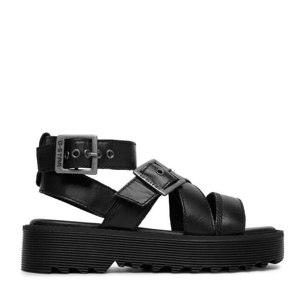 Sandały G-Star Raw. Czarne sandały G-Star Raw, bez wzorów, retro, bez obcasa, na płaskiej podeszwie, bez zapięcia. Za 269.99 zł.