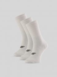 4F Skarpetki długie (3-pack) damskie - białe 35-38. Białe skarpety 4f, bez wzorów, z bawełny. Za 59.99 zł.
