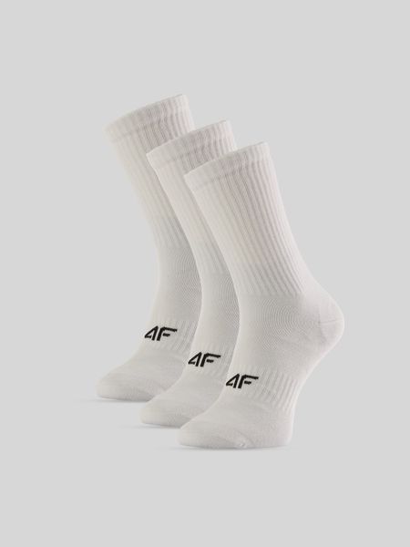4F Skarpetki długie (3-pack) damskie - białe 39-42. Białe skarpety 4f, bez wzorów, z bawełny. Za 59.99 zł.