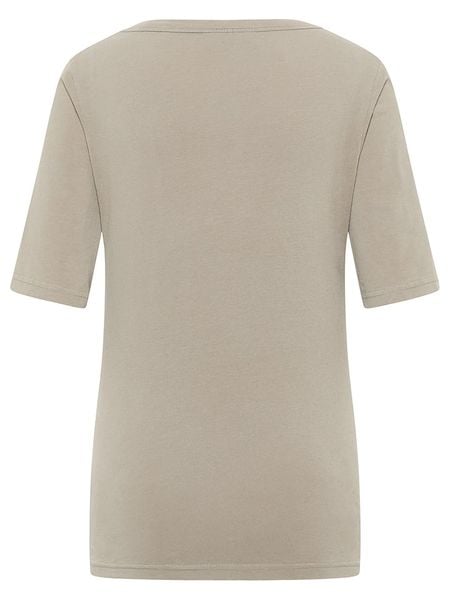 ELBSAND Koszulka "Siva" w kolorze beżowym rozmiar: S. Brązowe bluzki ELBSAND, s, bez wzorów, bez kołnierzyka, bez ramiączek. Za 74.28 zł.