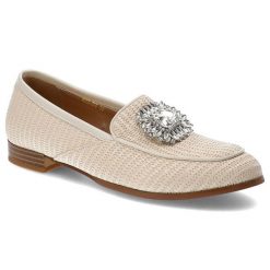 Beżowe Półbuty S.Barski Modne Obuwie Damskie Z Elegancką Broszką. Brązowe sukienki S.BARSKI, na co dzień, s, bez wzorów, z materiału, eleganckie, bez kołnierzyka, bez ramiączek, proste. Za 246.99 zł.