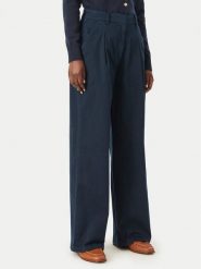 Tommy Jeans Spodnie materiałowe DW0DW21698 Granatowy Wide Leg. Niebieskie spodnie materiałowe Tommy Jeans, bez wzorów, z bawełny. Za 369.99 zł.
