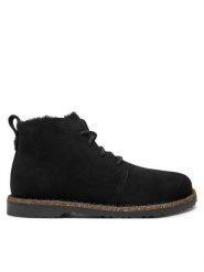 Birkenstock Botki Uppsala Mid Shearling 1028154 Czarny. Czarne botki Birkenstock, bez wzorów, ze skóry, bez obcasa, na płaskiej podeszwie, bez zapięcia. Za 859.99 zł.