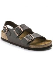 Birkenstock Skórzane sandały "Milano" w kolorze brązowym rozmiar: 46. Brązowe sandały Birkenstock, bez wzorów, klasyczne, z otwartym noskiem, bez obcasa, bez zapięcia. Za 456.87 zł.