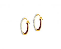 Złote kolczyki ze szkłem szlifowanym - koła 19 mm. Żółte kolczyki Apart, szklane. Za 729.00 zł.