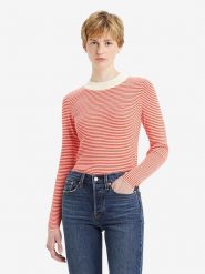 Levi's Sweter w kolorze beżowo-czerwonym rozmiar: M. Brązowe swetry Levi's®, m, bez wzorów, ze splotem, bez ramiączek. Za 158.10 zł.