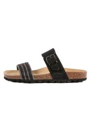 Billowy Skórzane klapki w kolorze czarnym rozmiar: 39. Czarne klapki Billowy, bez wzorów, z materiału, z otwartym noskiem, bez obcasa. Za 173.99 zł.