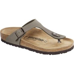 Japonki damskie Birkenstock Gizeh. Szare klapki Birkenstock, bez wzorów, z materiału, bez obcasa. Za 339.00 zł.